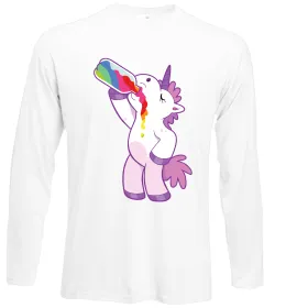Лонгслив Drunk unicorn Белый фото