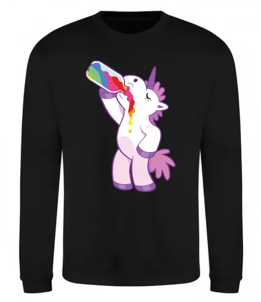 Свитшот Drunk unicorn Черный фото