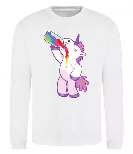 Свитшот Drunk unicorn Белый фото