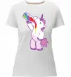 Женская премиум футболка Drunk unicorn Белый фото