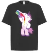 Футболка Оверсайз Drunk unicorn Черный фото