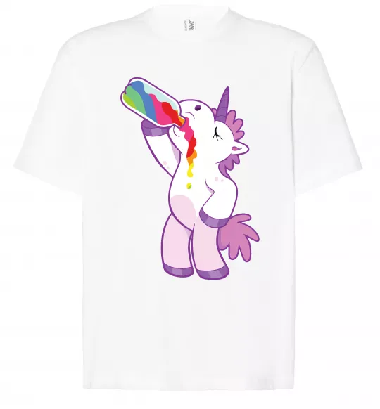 Футболка Оверсайз Drunk unicorn Белый фото