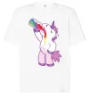 Футболка Оверсайз Drunk unicorn Белый фото
