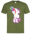 Чоловіча футболка Drunk unicorn Оливковий фото