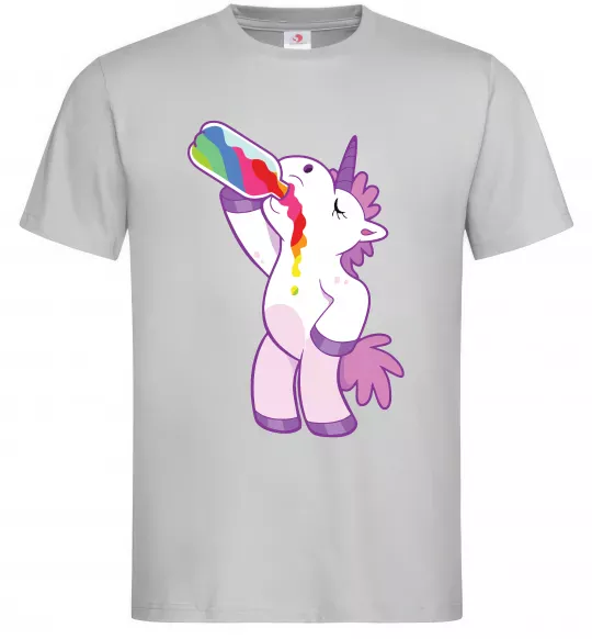 Чоловіча футболка Drunk unicorn Сірий фото