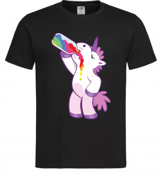 Чоловіча футболка Drunk unicorn Чорний фото