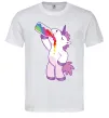 Чоловіча футболка Drunk unicorn Білий фото