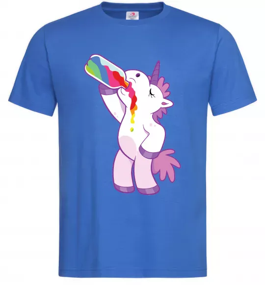 Чоловіча футболка Drunk unicorn Яскраво-синій фото