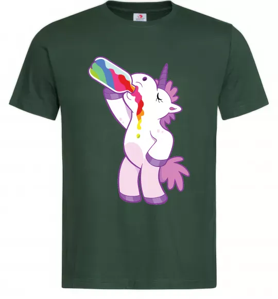 Чоловіча футболка Drunk unicorn Темно-зелений фото