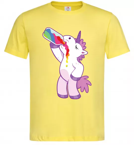 Чоловіча футболка Drunk unicorn Лимонний фото