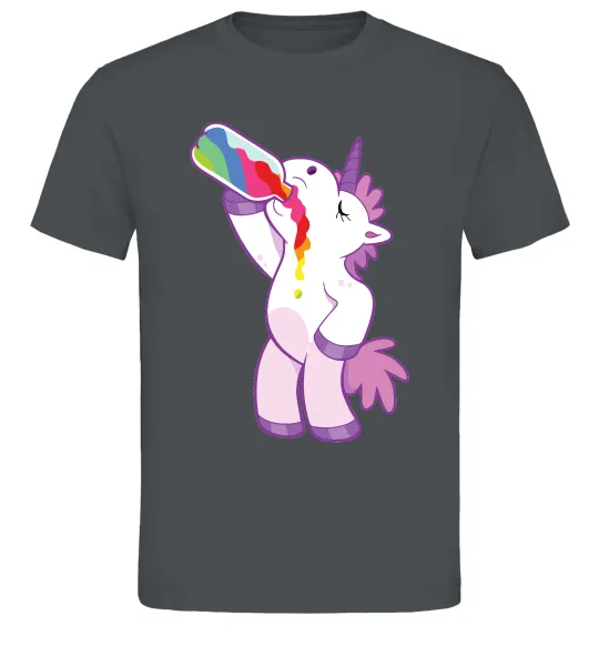 Чоловіча футболка Drunk unicorn Графіт фото
