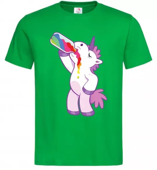 Чоловіча футболка Drunk unicorn Зелений фото