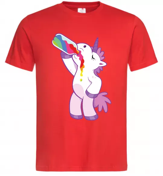 Чоловіча футболка Drunk unicorn Червоний фото