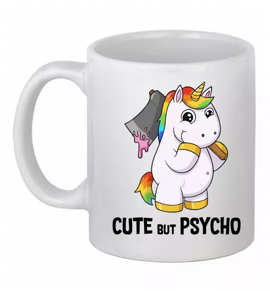 Чашка керамическая Cute but psycho Белый фото