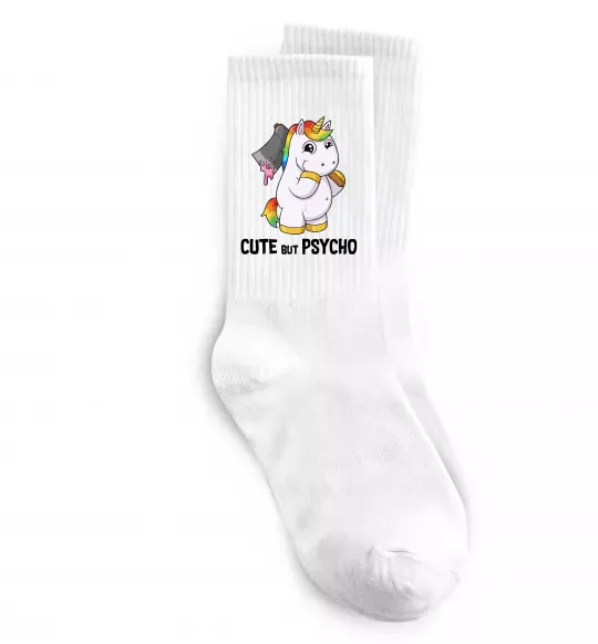 Шкарпетки Cute but psycho Білий фото