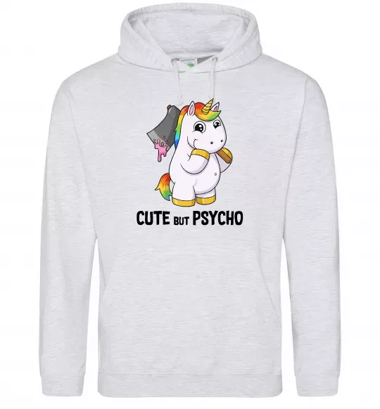 Чоловіча толстовка (худі) Cute but psycho Сірий меланж фото