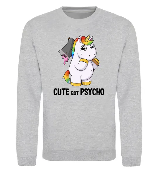 Свитшот Cute but psycho Серый меланж фото