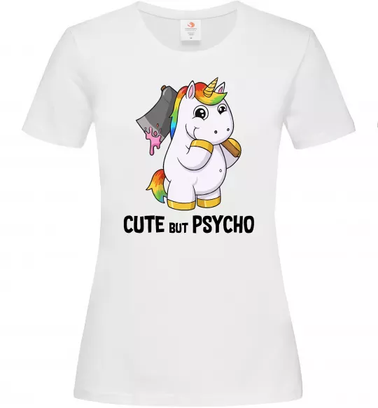 Жіноча футболка Cute but psycho Білий фото