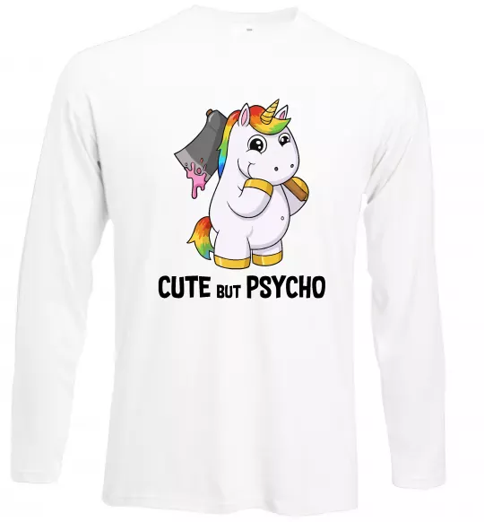Лонгслив Cute but psycho Белый фото