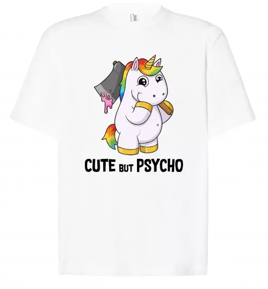 Футболка Оверсайз Cute but psycho Белый фото