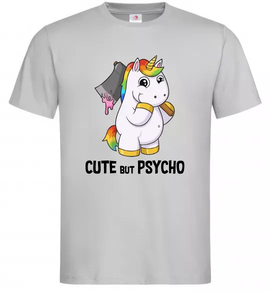 Мужская футболка Cute but psycho Серый фото