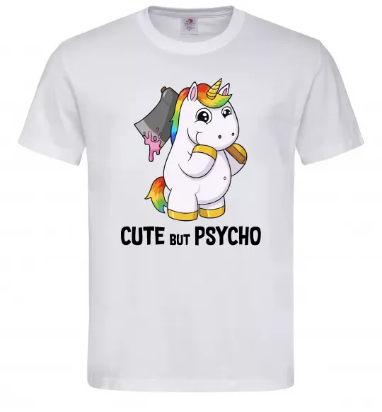 Мужская футболка Cute but psycho Белый фото