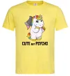 Мужская футболка Cute but psycho Лимонный фото