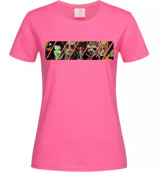 Жіноча футболка Комікс вартові галактики Яскраво-рожевий фото