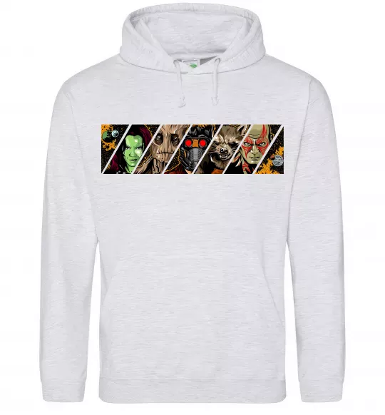 Чоловіча толстовка (худі) Комікс вартові галактики Сірий меланж фото