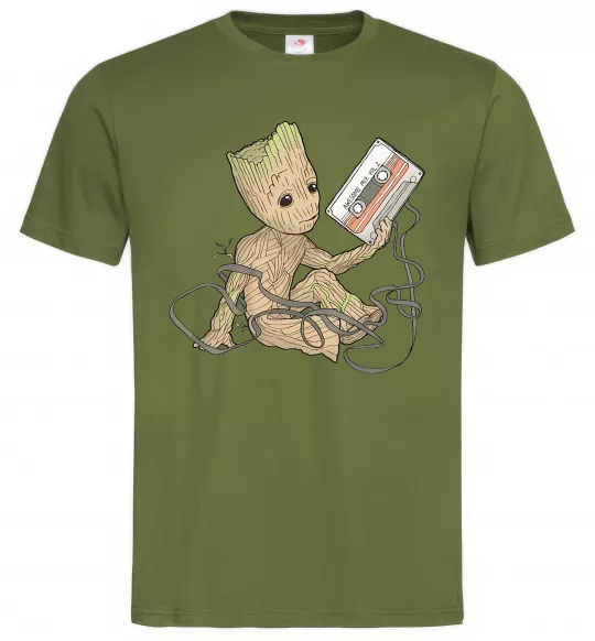 Мужская футболка Грут з касетою Оливковый фото