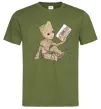 Мужская футболка Грут з касетою Оливковый фото