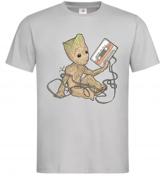 Мужская футболка Грут з касетою Серый фото