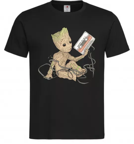 Мужская футболка Грут з касетою Черный фото