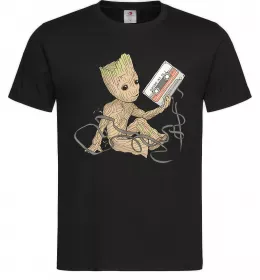 Мужская футболка Грут з касетою Черный фото