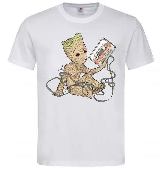 Мужская футболка Грут з касетою Белый фото