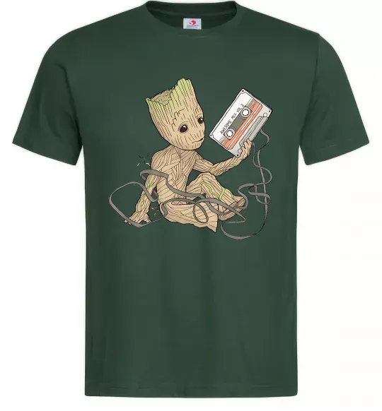 Мужская футболка Грут з касетою Темно-зеленый фото