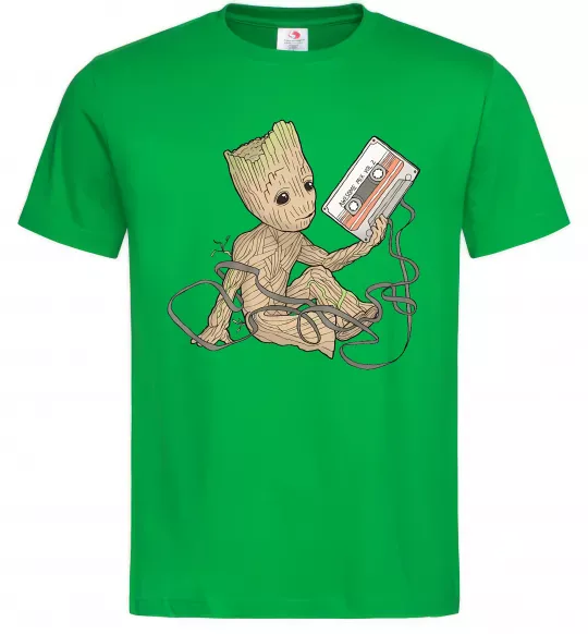 Мужская футболка Грут з касетою Зеленый фото