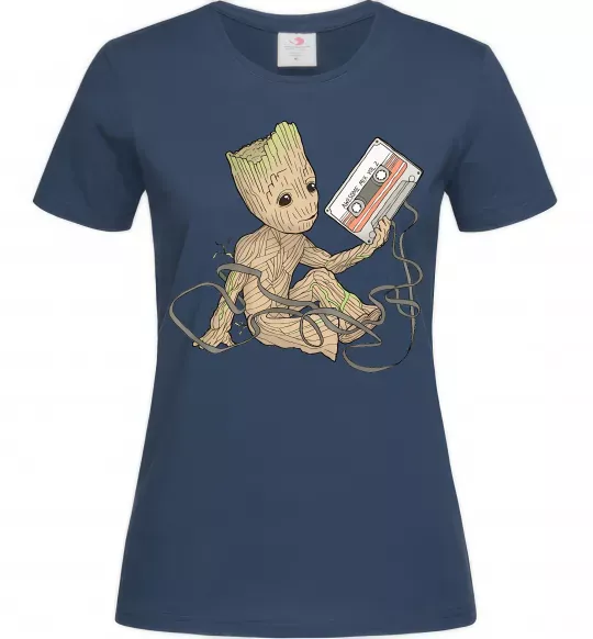 Женская футболка Грут з касетою Темно-синий фото