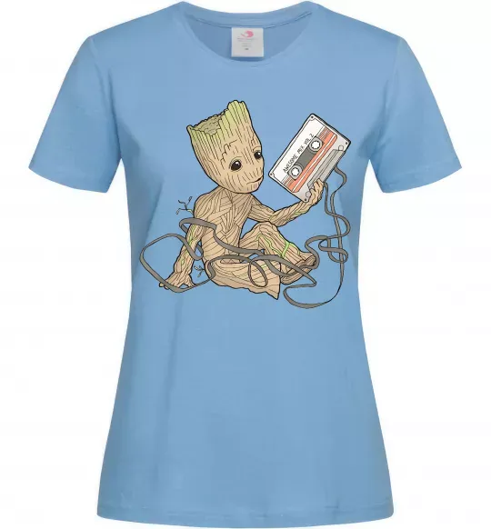 Женская футболка Грут з касетою Голубой фото