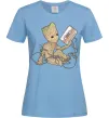 Женская футболка Грут з касетою Голубой фото