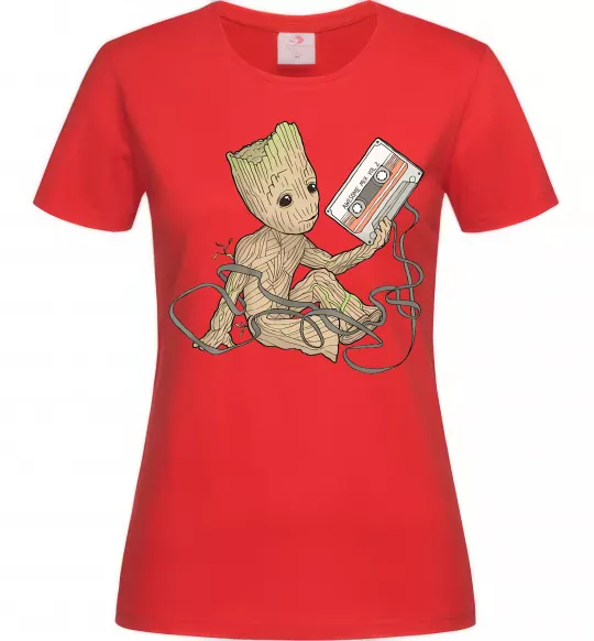 Женская футболка Грут з касетою Красный фото