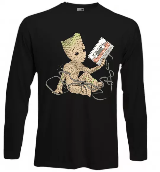 Лонгслив Грут з касетою Черный фото