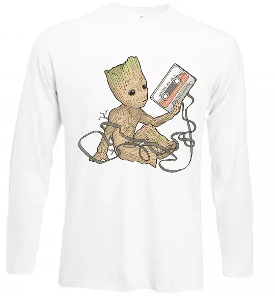 Лонгслив Грут з касетою Белый фото