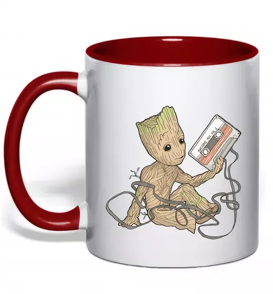 Чашка с цветной ручкой Грут з касетою Красный фото