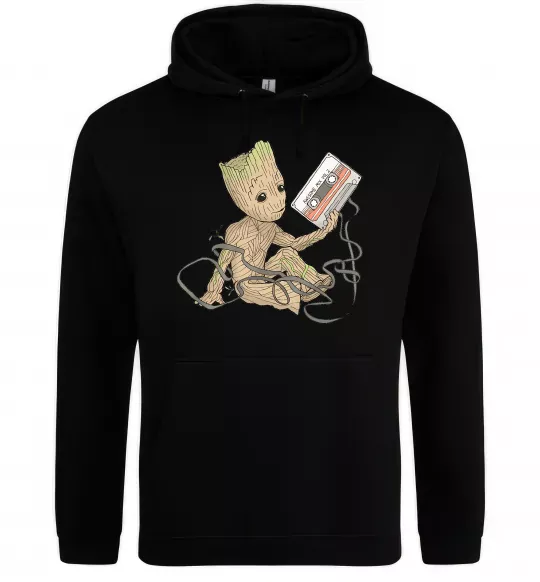 Мужская толстовка (худи) Грут з касетою Черный фото