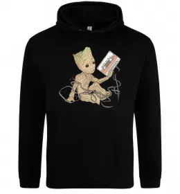 Чоловіча толстовка (худі) Грут з касетою Чорний фото