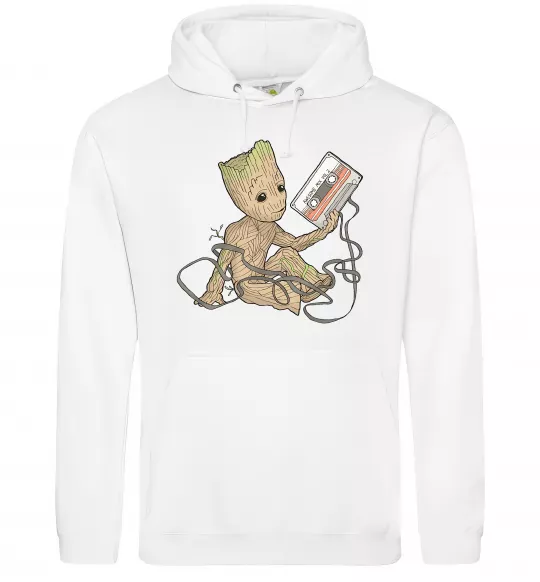 Женская толстовка (худи) Грут з касетою Белый фото