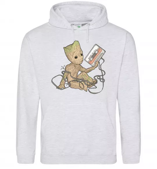 Женская толстовка (худи) Грут з касетою Серый меланж фото