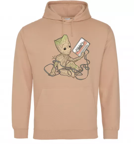 Женская толстовка (худи) Грут з касетою Песочный фото