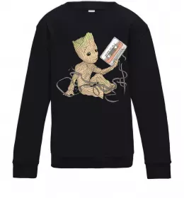 Дитячий світшот Save the galaxy Грут Сірий меланж фото